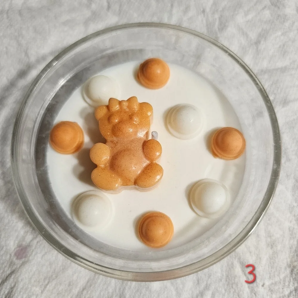 6 Personalized Orange Bear Scented Baby Shower Birthday Candle Favors Giveaways